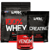 Creatina Pura Refil 500g + Whey 100% 900g Refil + Venom Pré Workout 300g Dark Lab